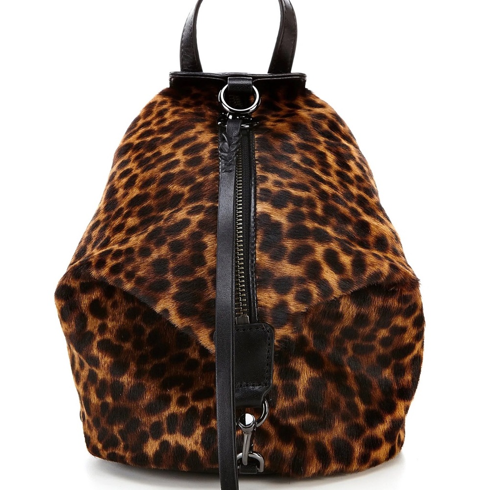 Rebecca Minkoff mini convertible Julian leopard backpack. Genuine leather.